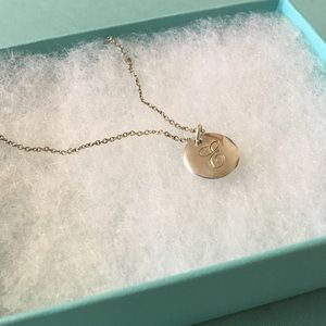 Tiffany and Co. sterling silver initial E necklace